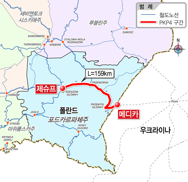 폴란드 PKP4 노선도/도화엔지니어링